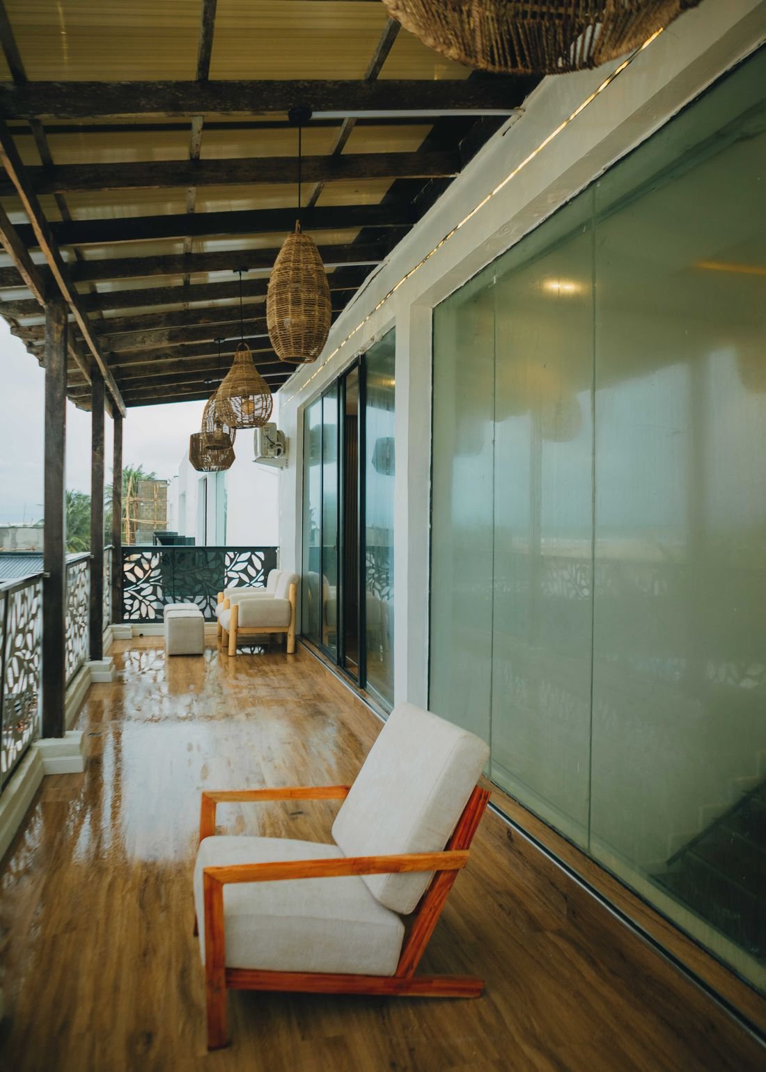 The upstairs verandah